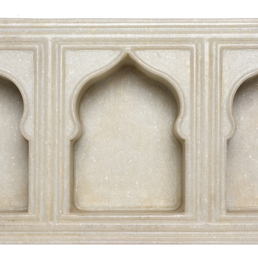 Detail From White Marble Lamp Niche (Triple) - Mughal Style | Indigo Antiques