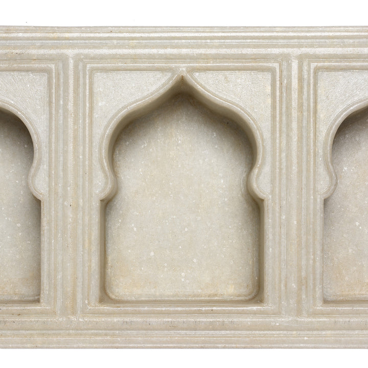 Detail From White Marble Lamp Niche (Triple) - Mughal Style | Indigo Antiques