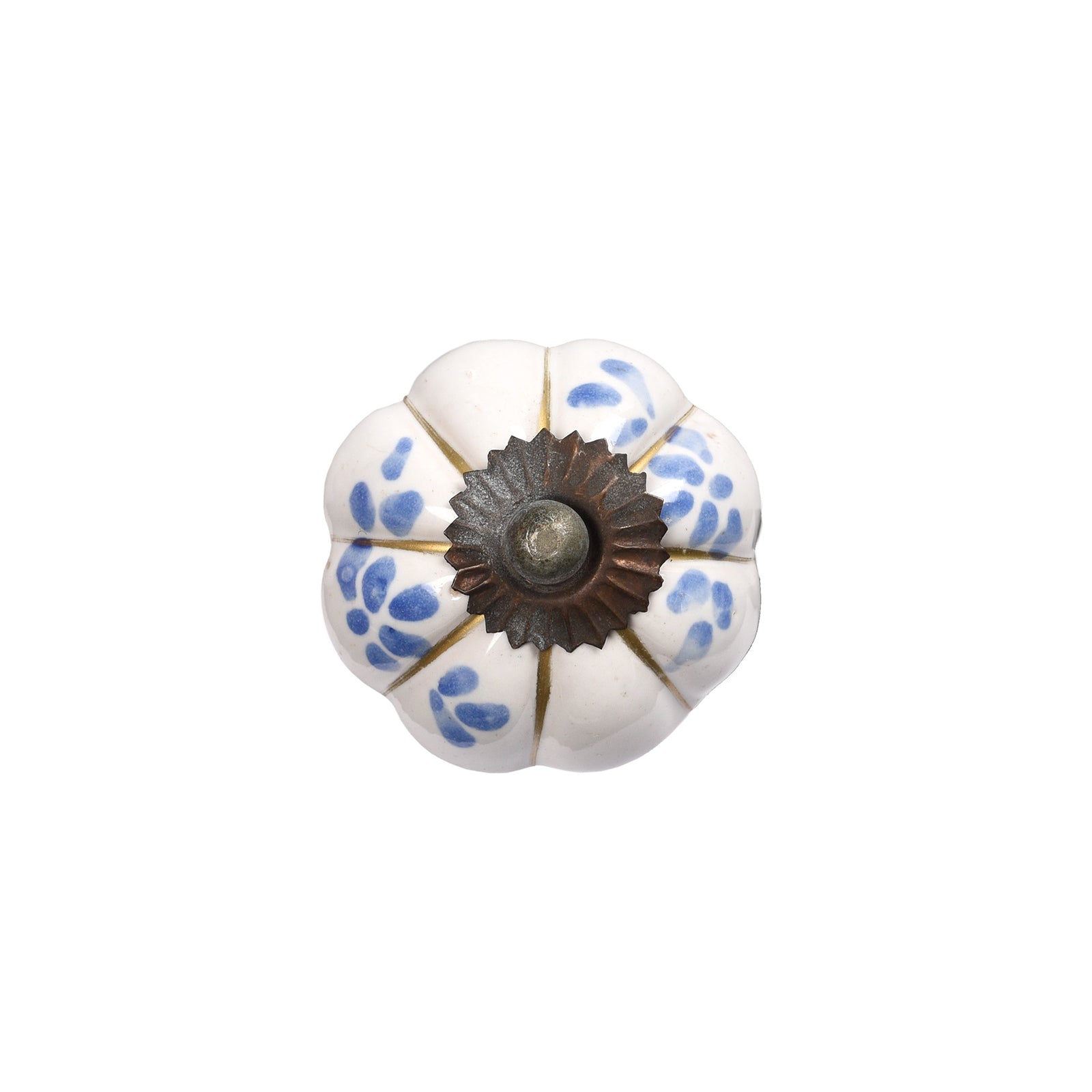 Blue & White Porcelain  Melon Knob | Indigo Antiques