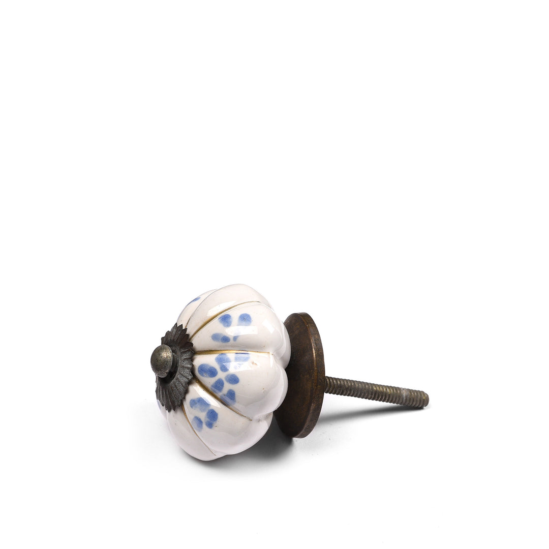 Blue & White Porcelain  Melon Knob | Indigo Antiques