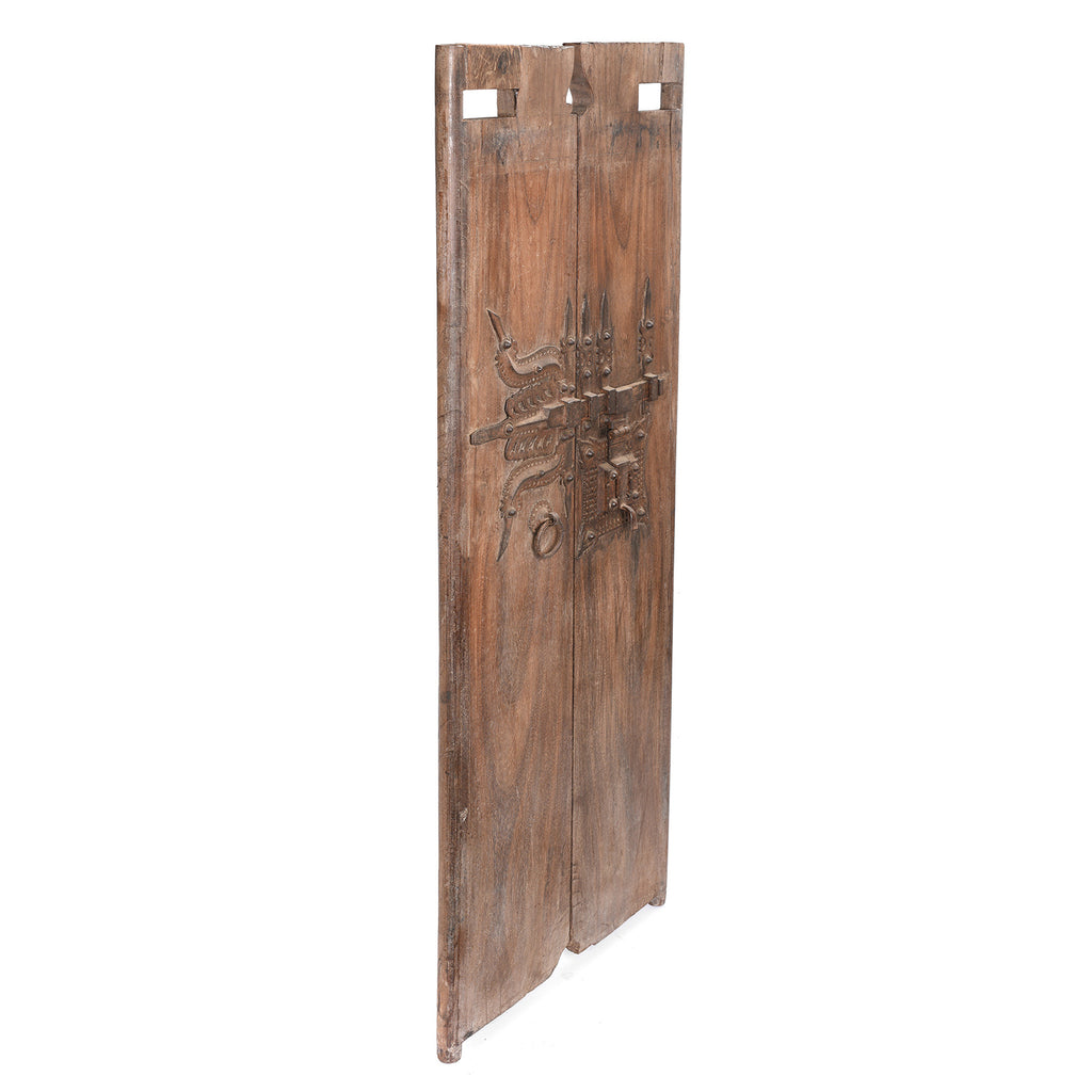 Old Kerala Door With Ornate Iron Lock 19thC