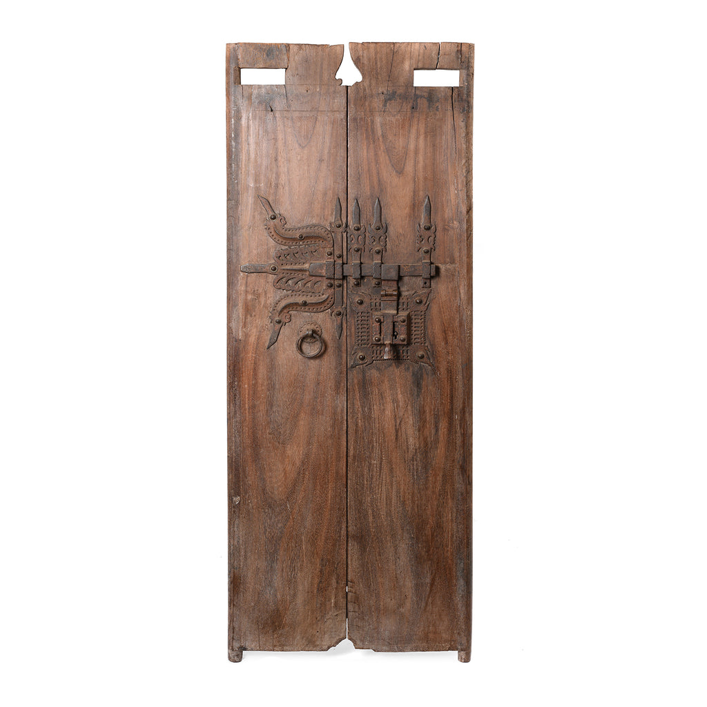 Old Kerala Door With Ornate Iron Lock 19thC