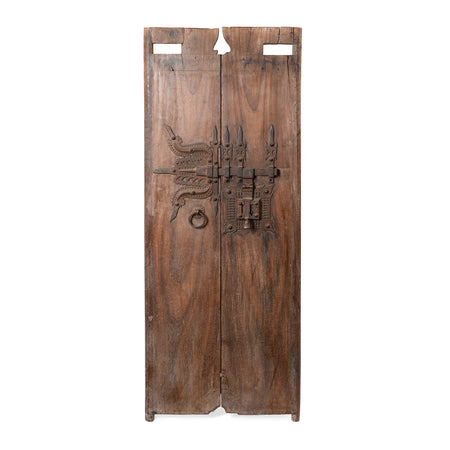 Old Kerala Door With Ornate Iron Lock 19th Century