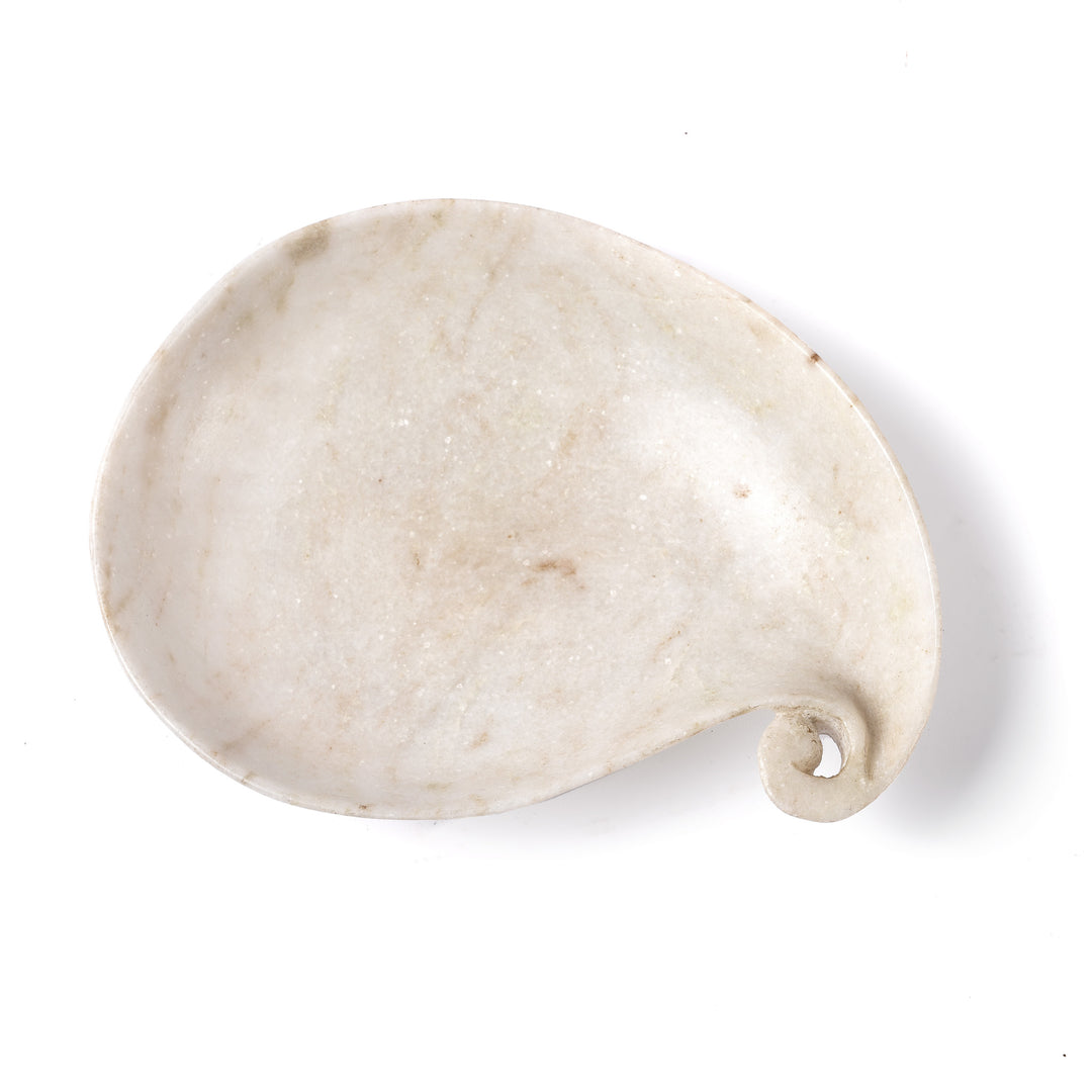 Hand Carved White Marble Mughal Dish | Indigo Antiques