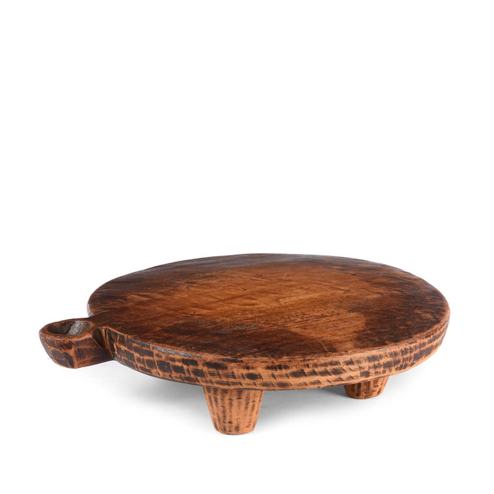 Reverse View Of Old Indian Chapatti Board From Banswara Tribal Area - 19Thc | Indigo Antiques