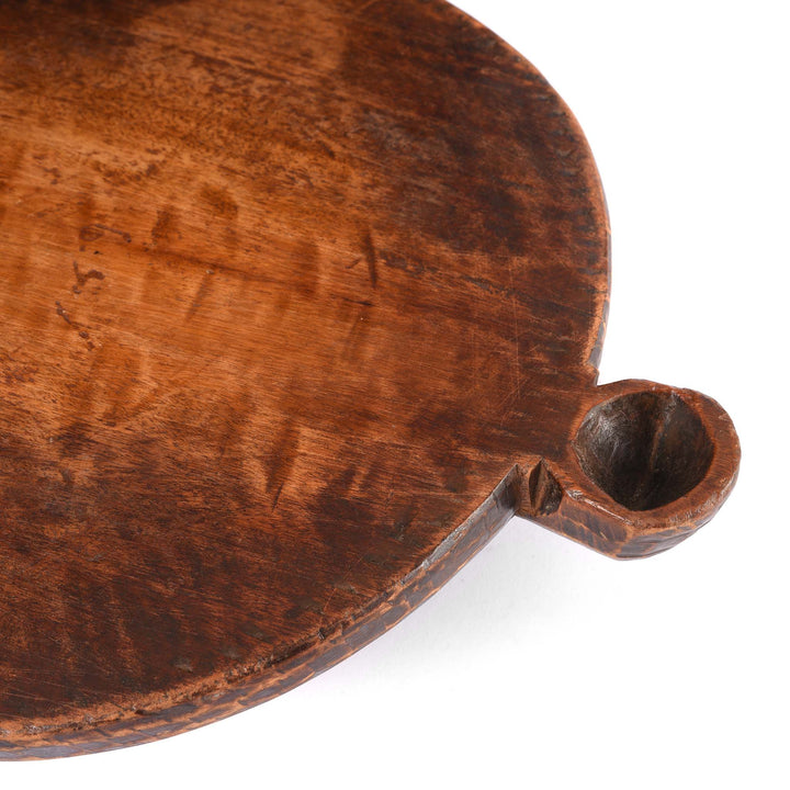 Oil Depression In Old Indian Chapatti Board From Banswara Tribal Area - 19Thc | Indigo Antiques