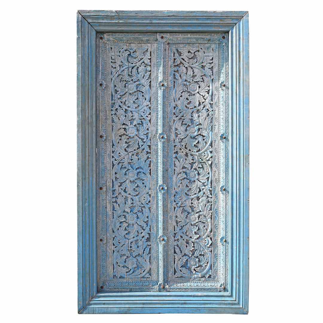 Carved Teak Doors & Frame - 19thC | INDIGO ANTIQUES
