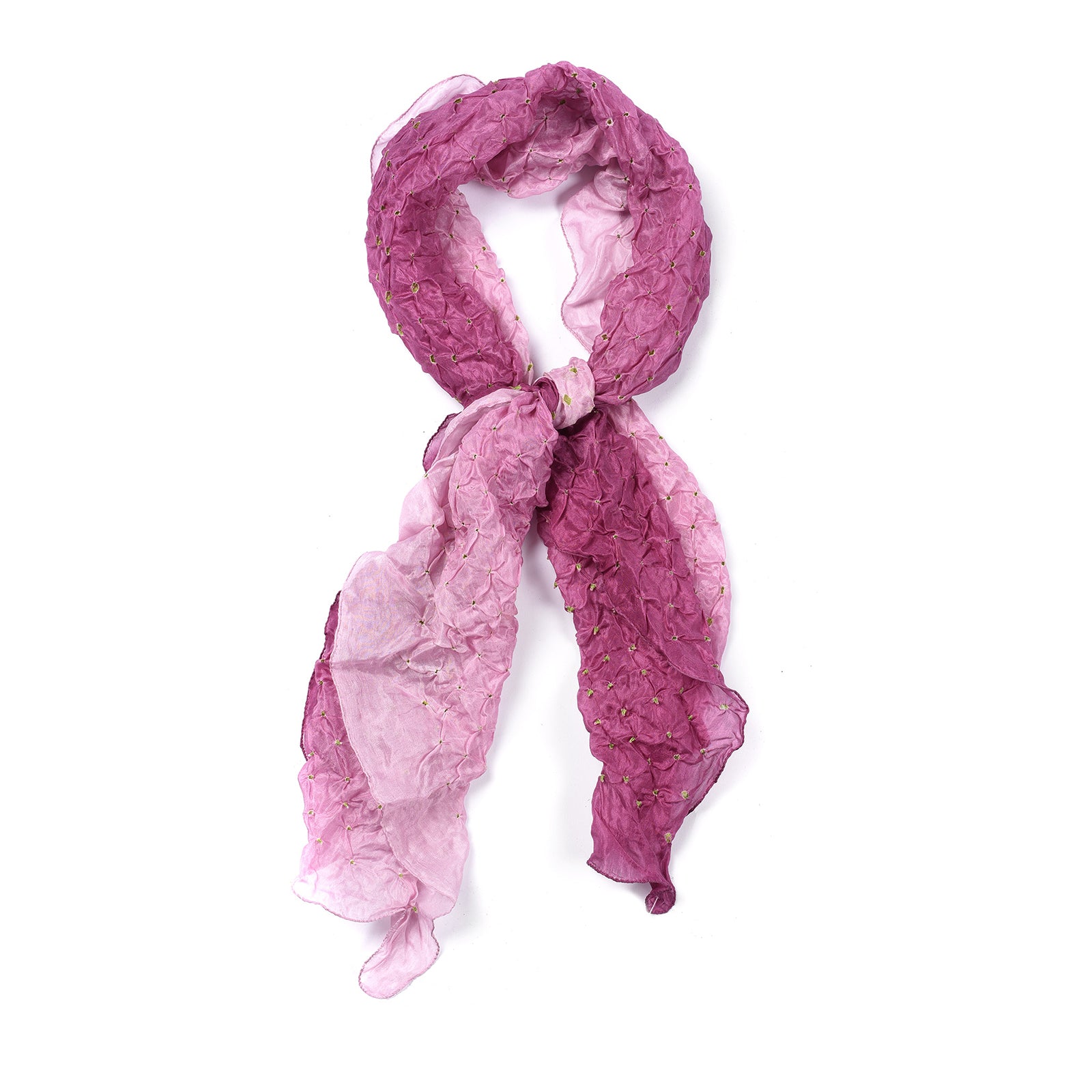 Mauve Pink Bandhani Silk Scarf from Rajasthan Mauve Pink Bandhani Silk Scarf from Rajasthan