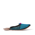 Blue Embroidered Jutti Slippers