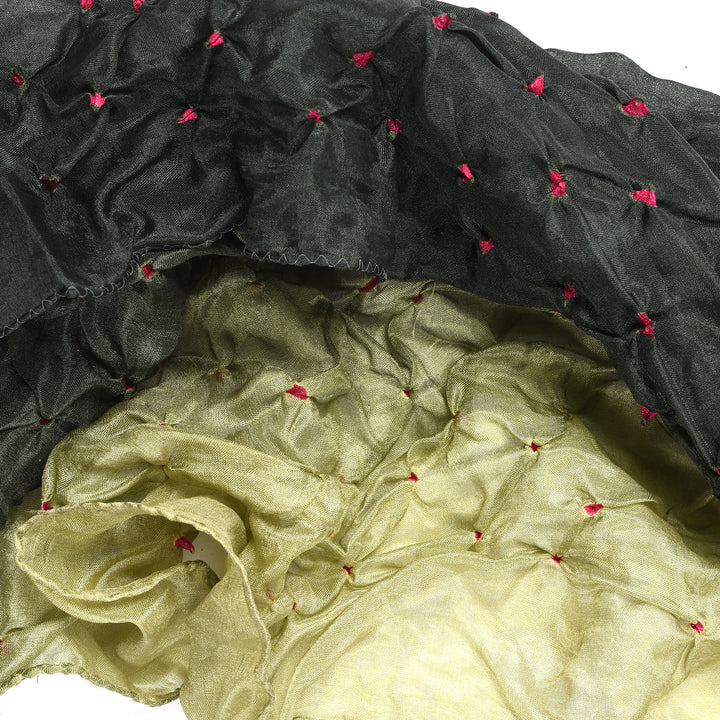 Silk Scarf - Bandhani - Juniper with Berry Dot | Indigo Antiques
