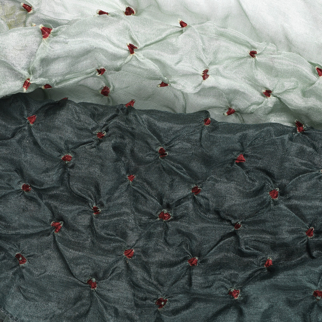 Silk Scarf - Bandhani - Sea Green with Red Dot | Indigo Antiques