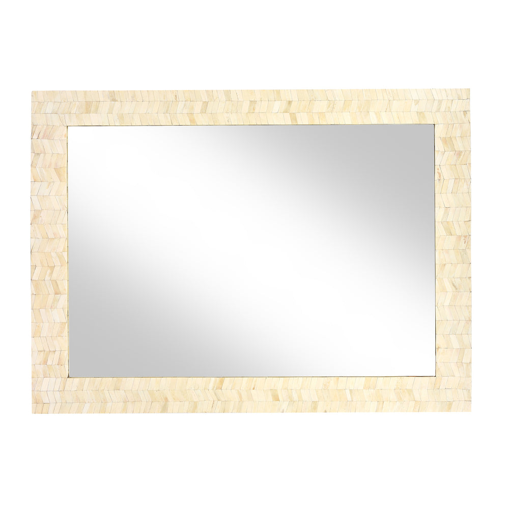 Landscape View Of Camel Bone Inlaid Mirror Frame from Rajasthan | INDIGO ANTIQUES