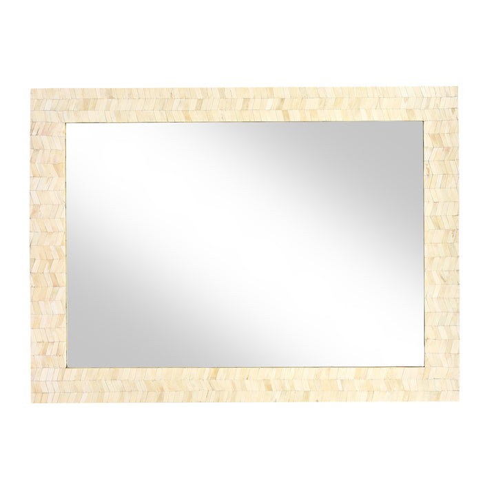 Landscape View Of Camel Bone Inlaid Mirror Frame from Rajasthan | INDIGO ANTIQUES