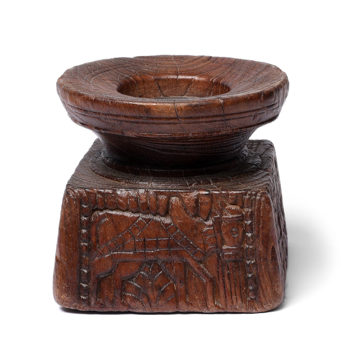 Candle stand Made From Old Indian Teak Seed Drill - 19thC | Indigo Antiques