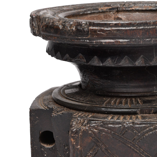 Carved Rosewood Seed Drill Candlestand - 19th Century