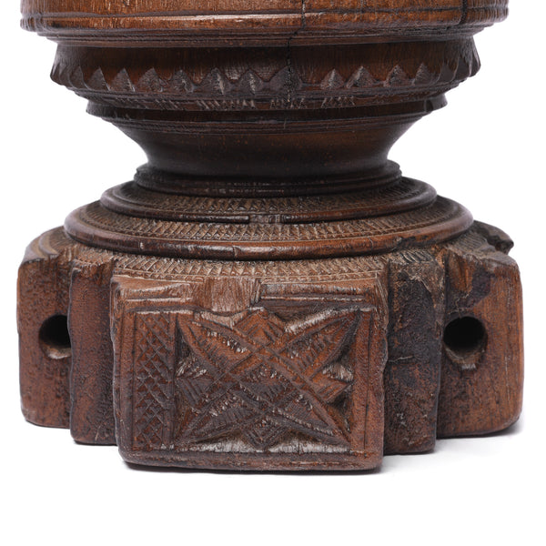 Candle stand Made From Old Indian Rosewood Seed Drill - 19thC