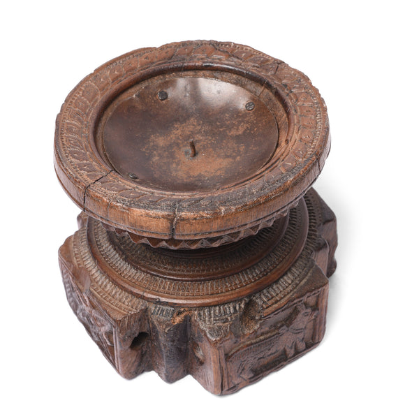 Candle stand Made From Old Indian Rosewood Seed Drill - 19thC