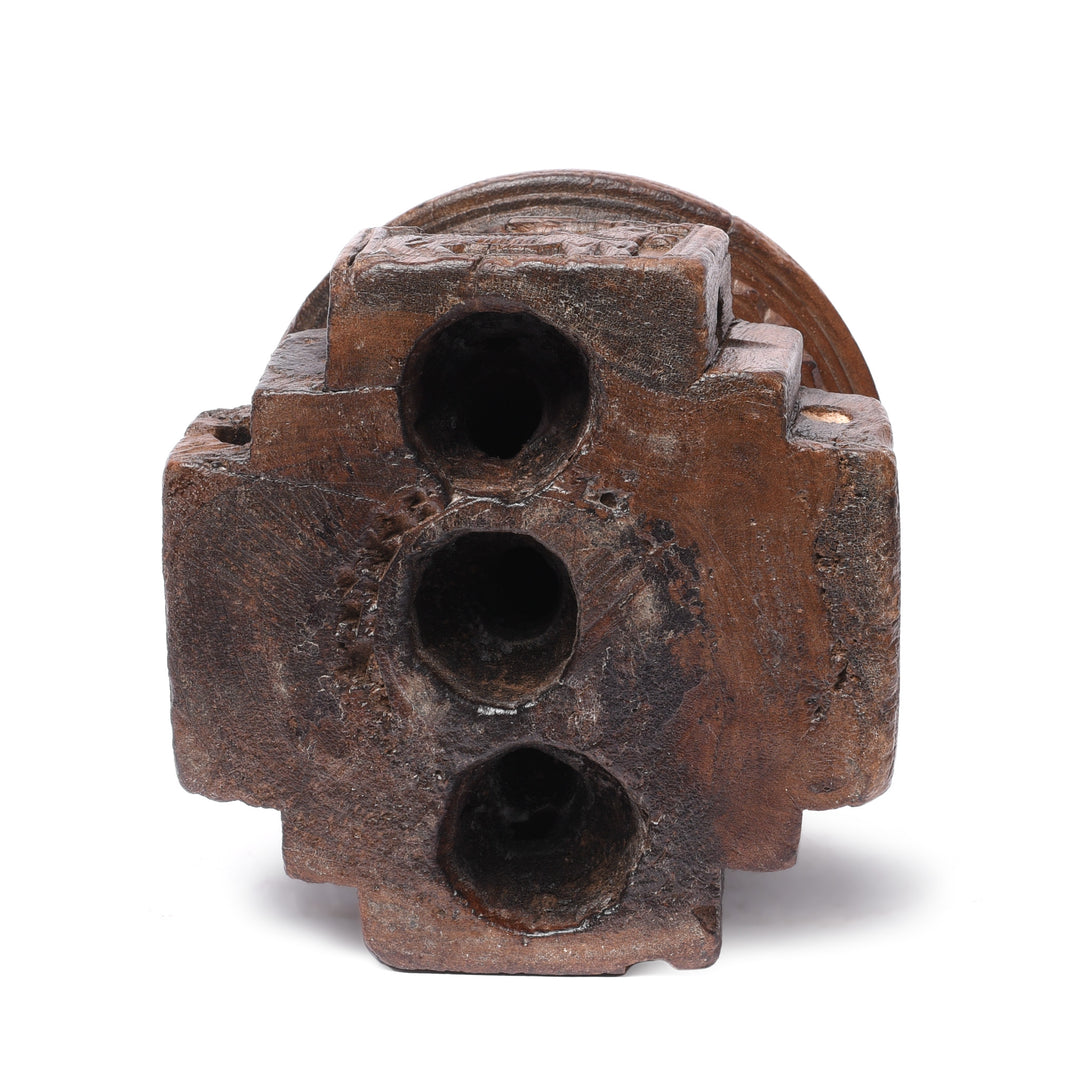 Underneath Of Candle stand Made From Old Indian Rosewood Seed Drill - 19thC | Indigo Antiques