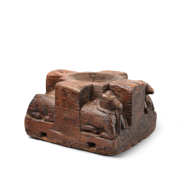 Old Wood Candle Stand From South India - 19thC