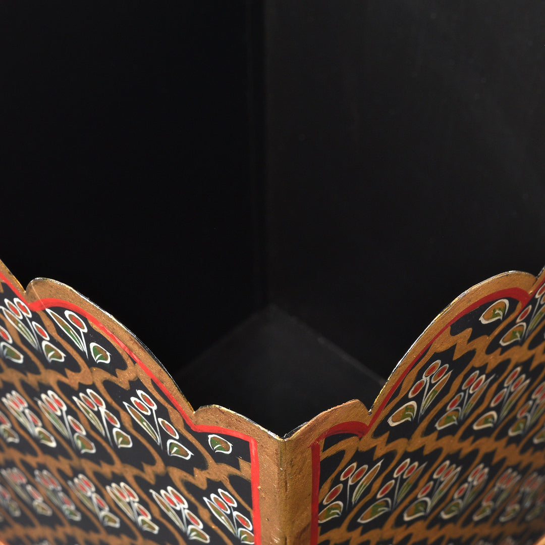 Black Painted Toleware Planter / Waste Paper Bin | Indigo Antiques