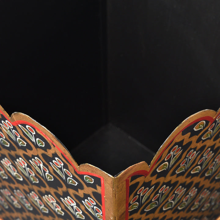 Black Painted Toleware Planter / Waste Paper Bin | Indigo Antiques