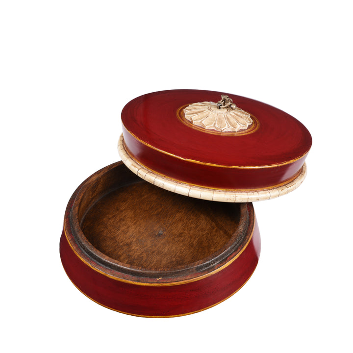 Medium Indian Red Lacquer Box | Indigo Antiques