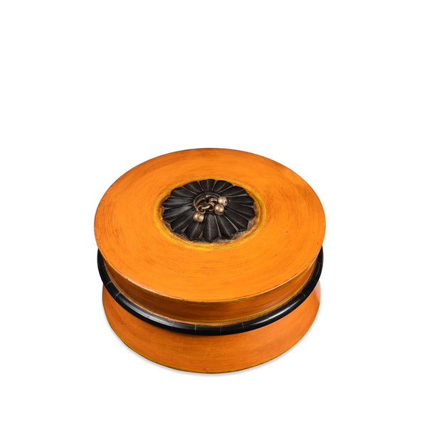 Indian Orange Lacquer Pot