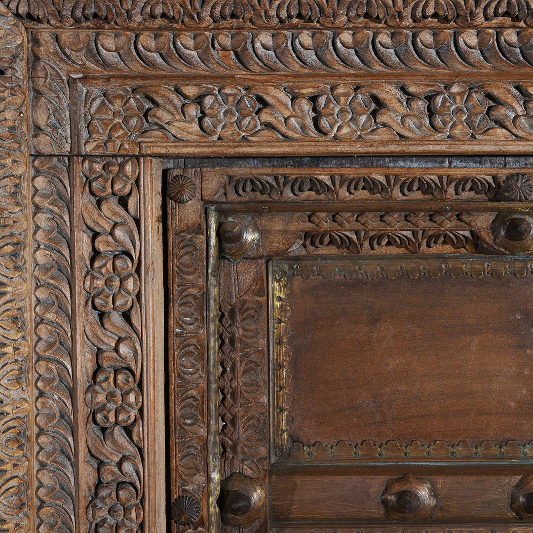 Detail of an Indian Window Shutter From Shekhawati - 19thC