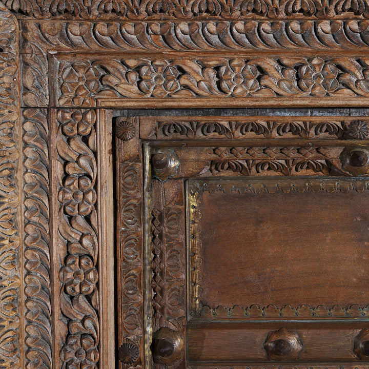 Detail of an Indian Window Shutter From Shekhawati - 19thC