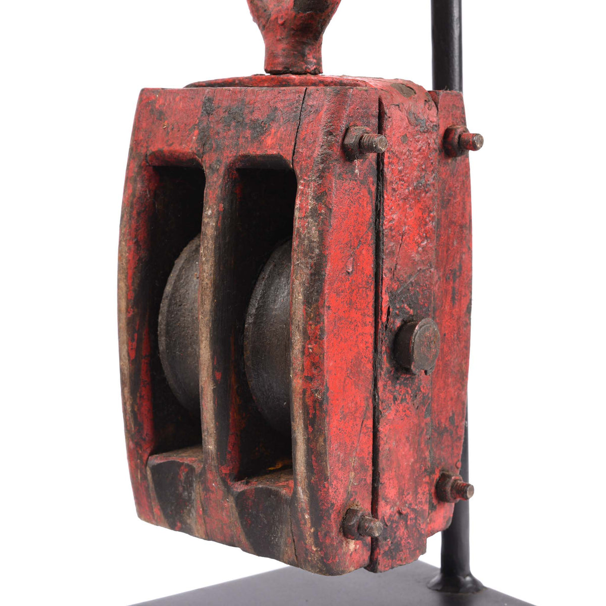 Detail From Old Teak Ships Pulley From Gujarat - Circa 1910 | Indigo Antiques