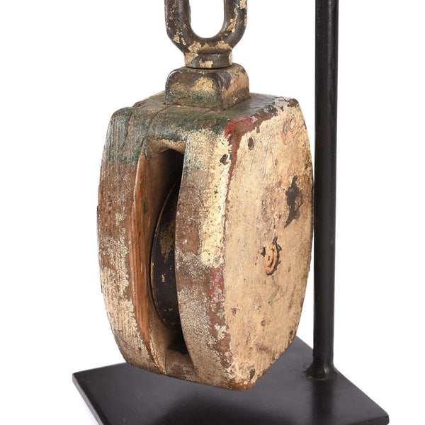 Old Teak Ships Pulley From Gujarat - Circa 1910