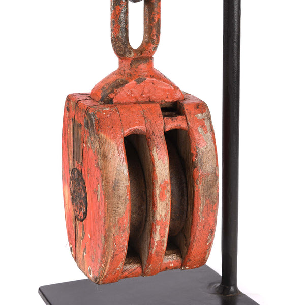 Old Teak Ships Pulley From Gujarat - Circa 1910