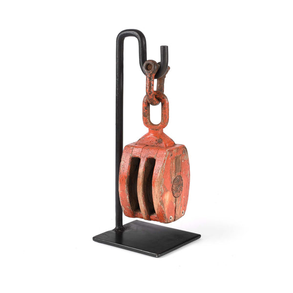 Old Teak Ships Pulley From Gujarat - Circa 1910