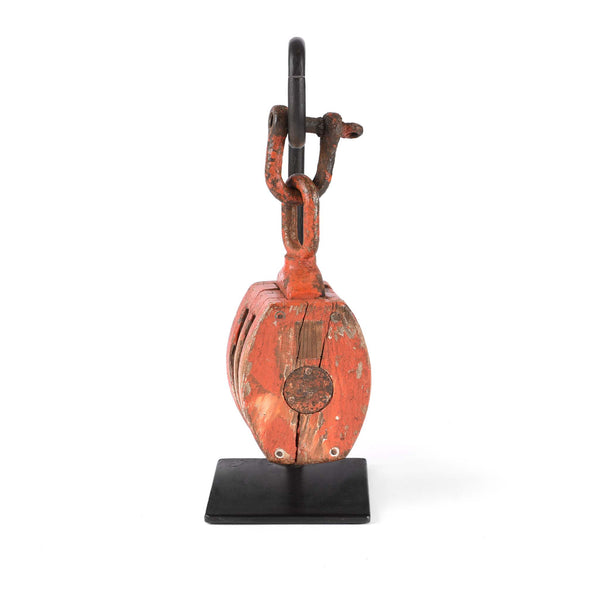 Old Teak Ships Pulley From Gujarat - Circa 1910