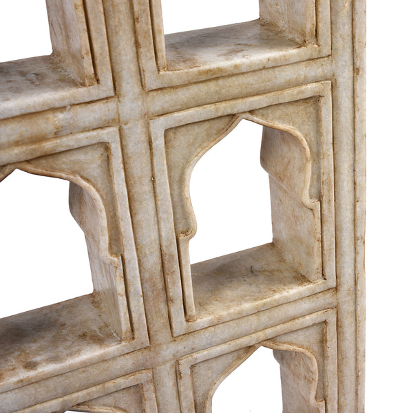 White Marble Lamp Niche (15-Way) - Mughal Style