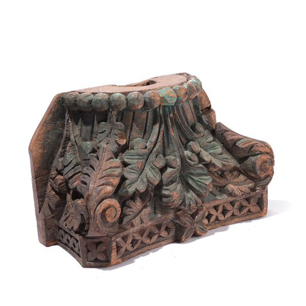Carved Teak Capitols From Gujarat Various Colours - Late 19thC