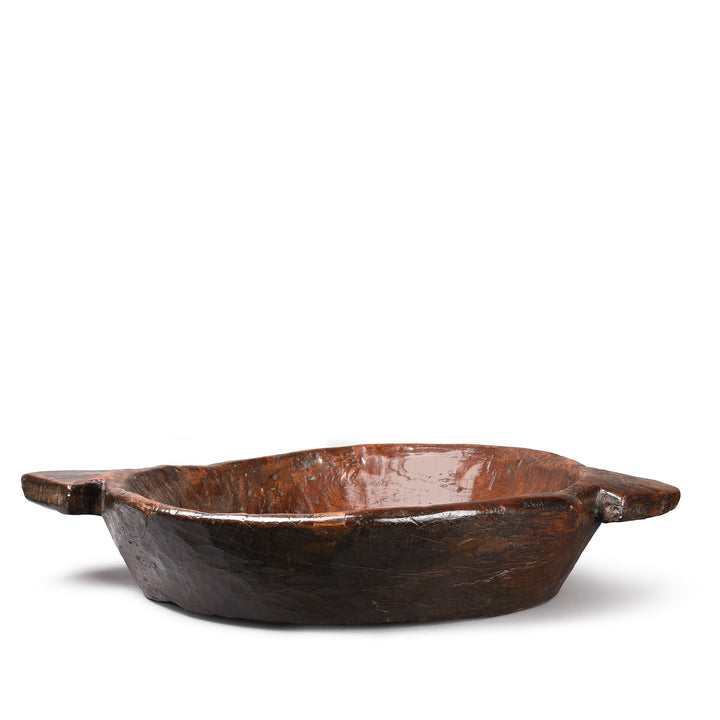 Side View Of Teakwood Parath- Dough Mixing Bowl - 19thC | Indigo Antiques