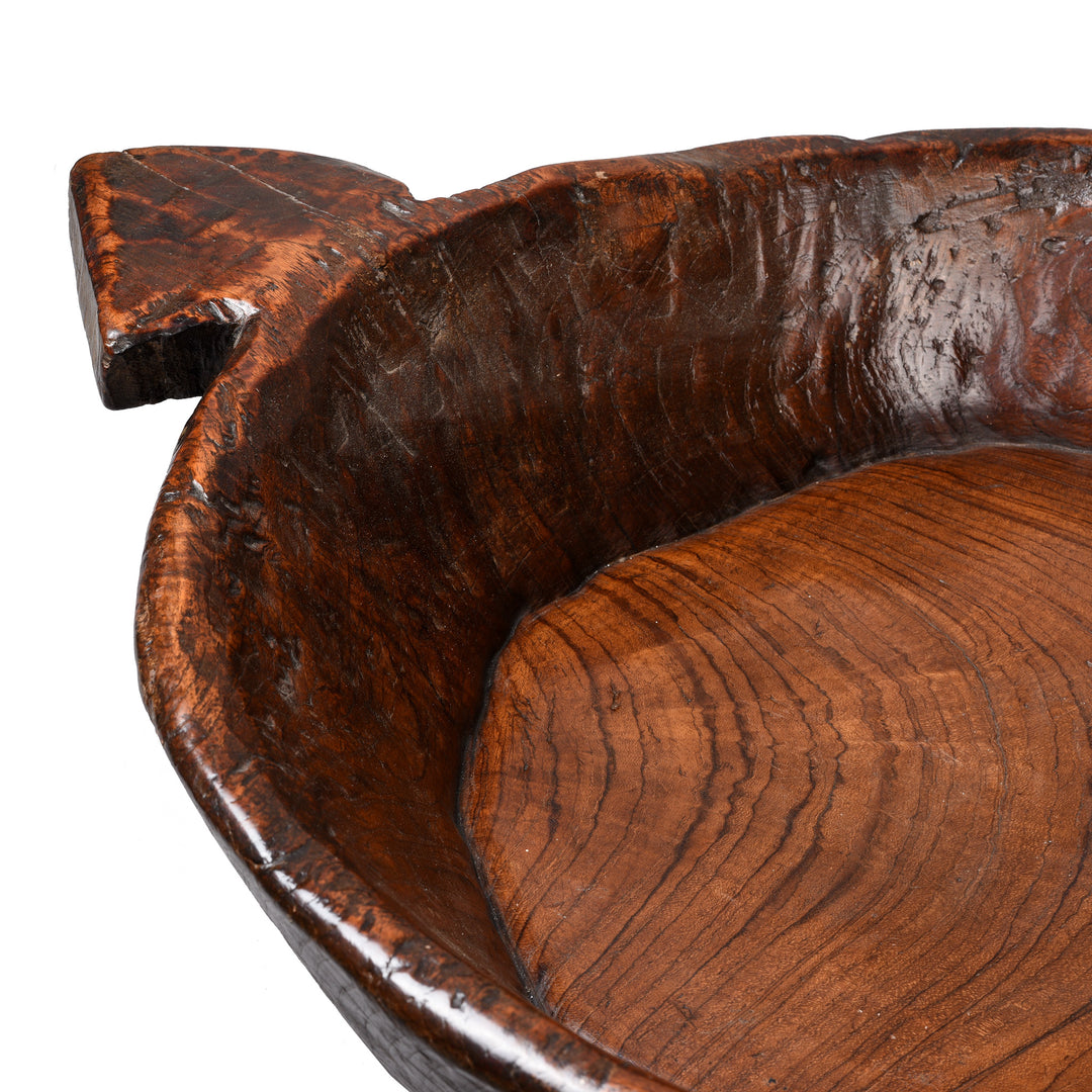 Detail Of Teakwood Parath- Dough Mixing Bowl - 19thC | Indigo Antiques