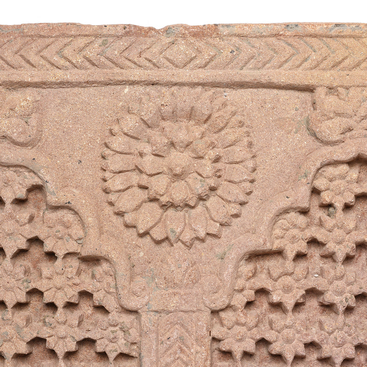 Lotus Detail From Carved Stone Panel With Lotus From Jaisalmer - 19thC | Indigo Antiques