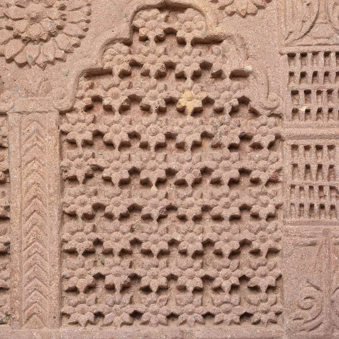 Jali Effect Detail From Carved Stone Panel With Lotus From Jaisalmer - 19thC | Indigo Antiques