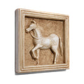 Mughal Style White Marble Horse Wall Panel