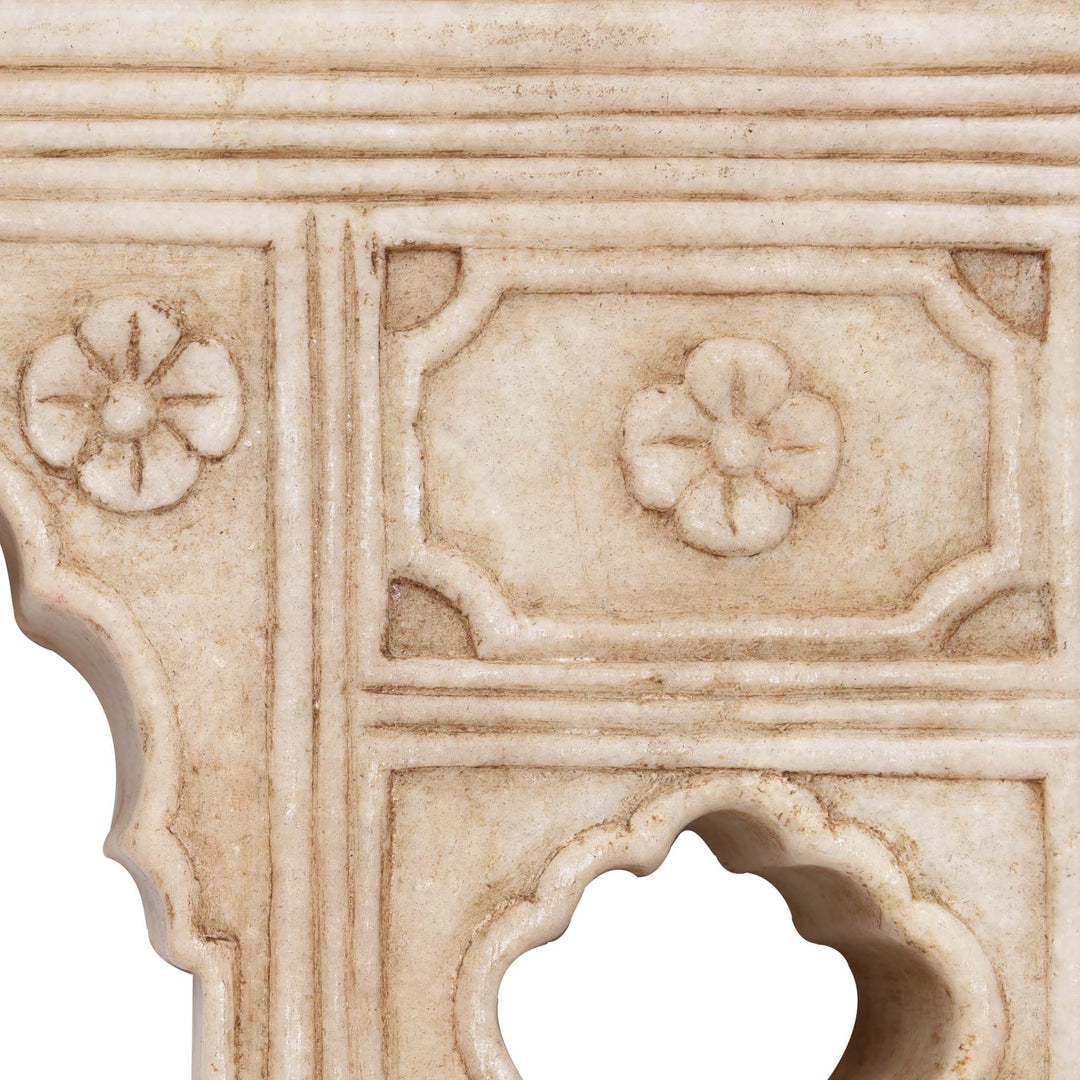 Carving Detail From Marble Lamp Niche (3-Way) - Mughal Style | Indigo Antiques