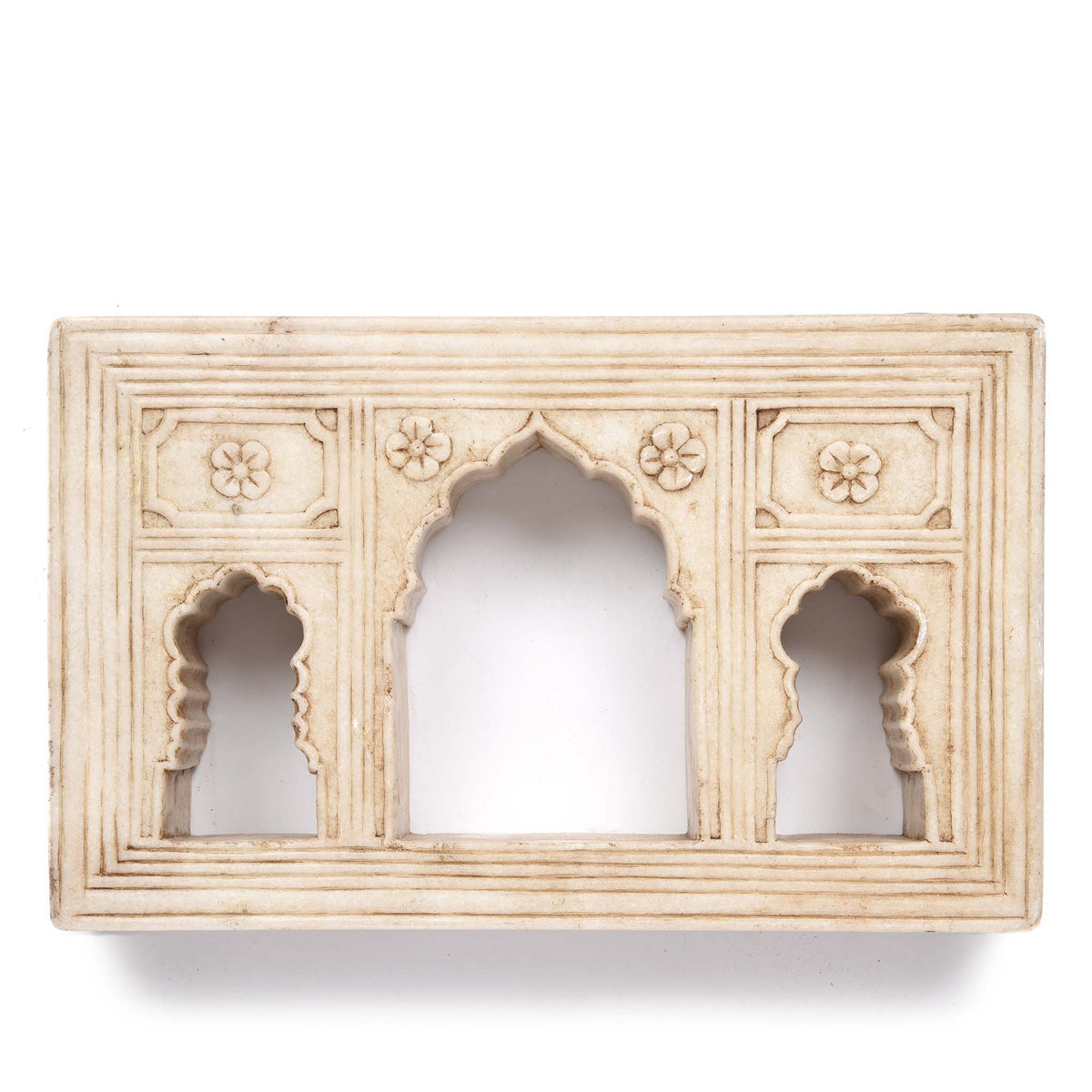 Marble Lamp Niche (3-Way) - Mughal Style | Indigo Antiques