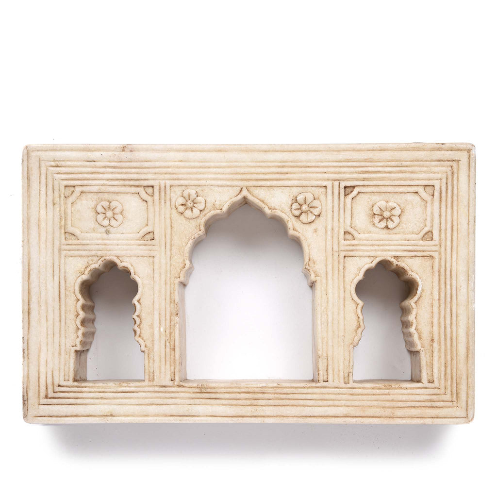 Mughal Style White Marble Lamp Niche - Double Sided