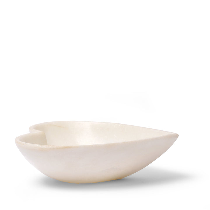 Hand Carved White Marble Heart Shaped Bowl | Indigo Antiques