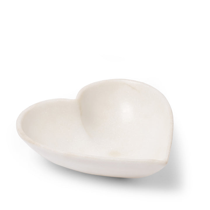 Hand Carved White Marble Heart Shaped Bowl | Indigo Antiques