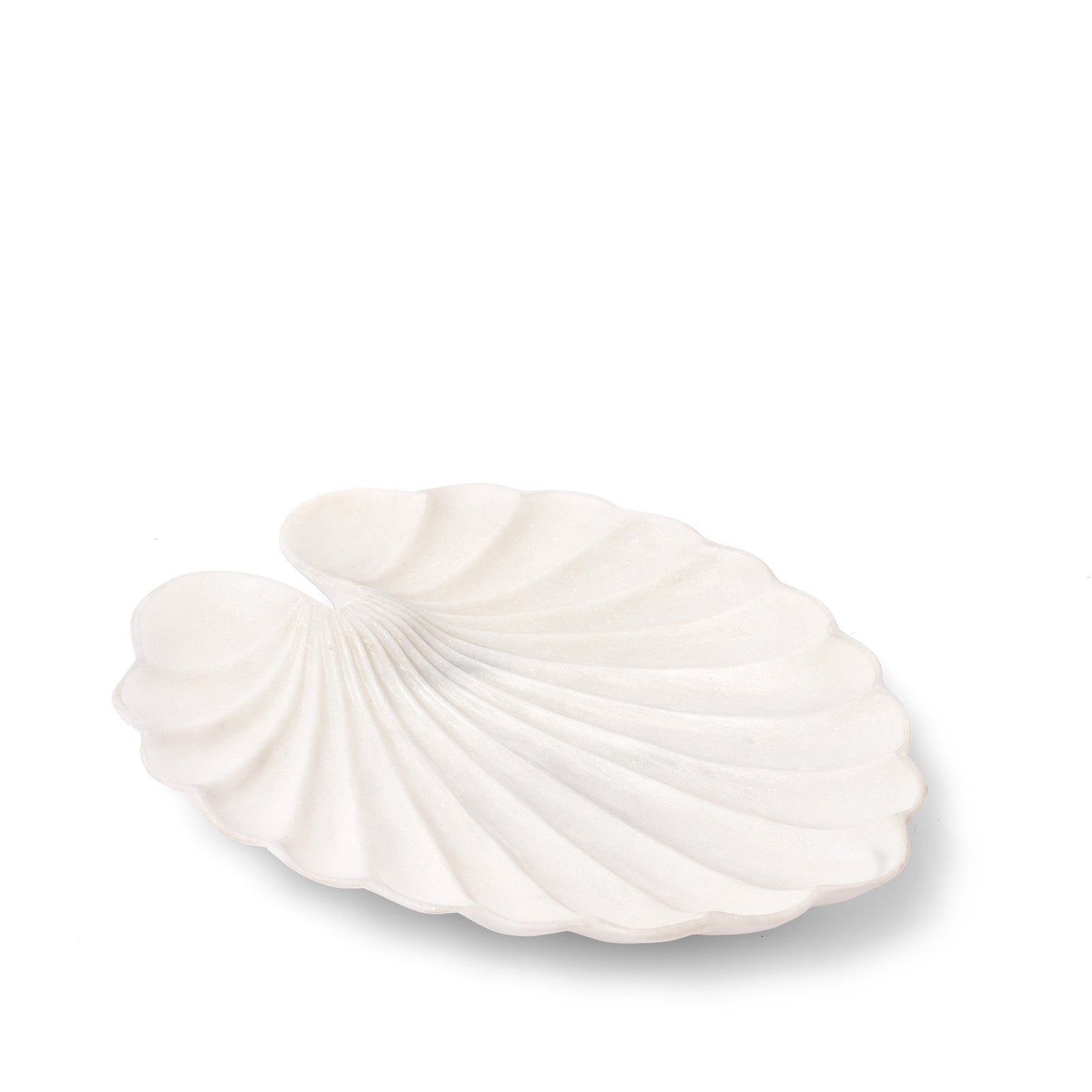 White Marble Serving Dish - Leaf Design