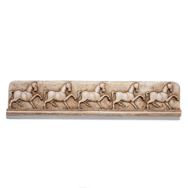 Mughal Style White Marble Horse Panel (Left Facing)
