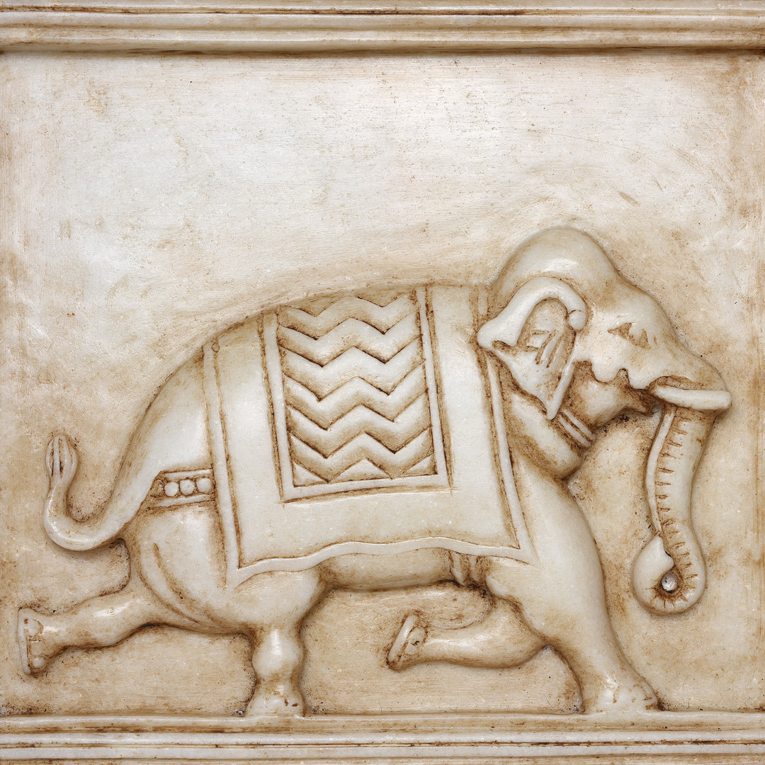 Detail From Marble Mughal Style Elephant Panel | Indigo Antiques
