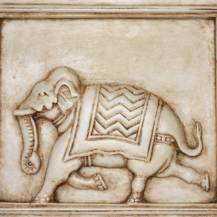 Detail From Marble Mughal Style Elephant Panel | Indigo Antiques